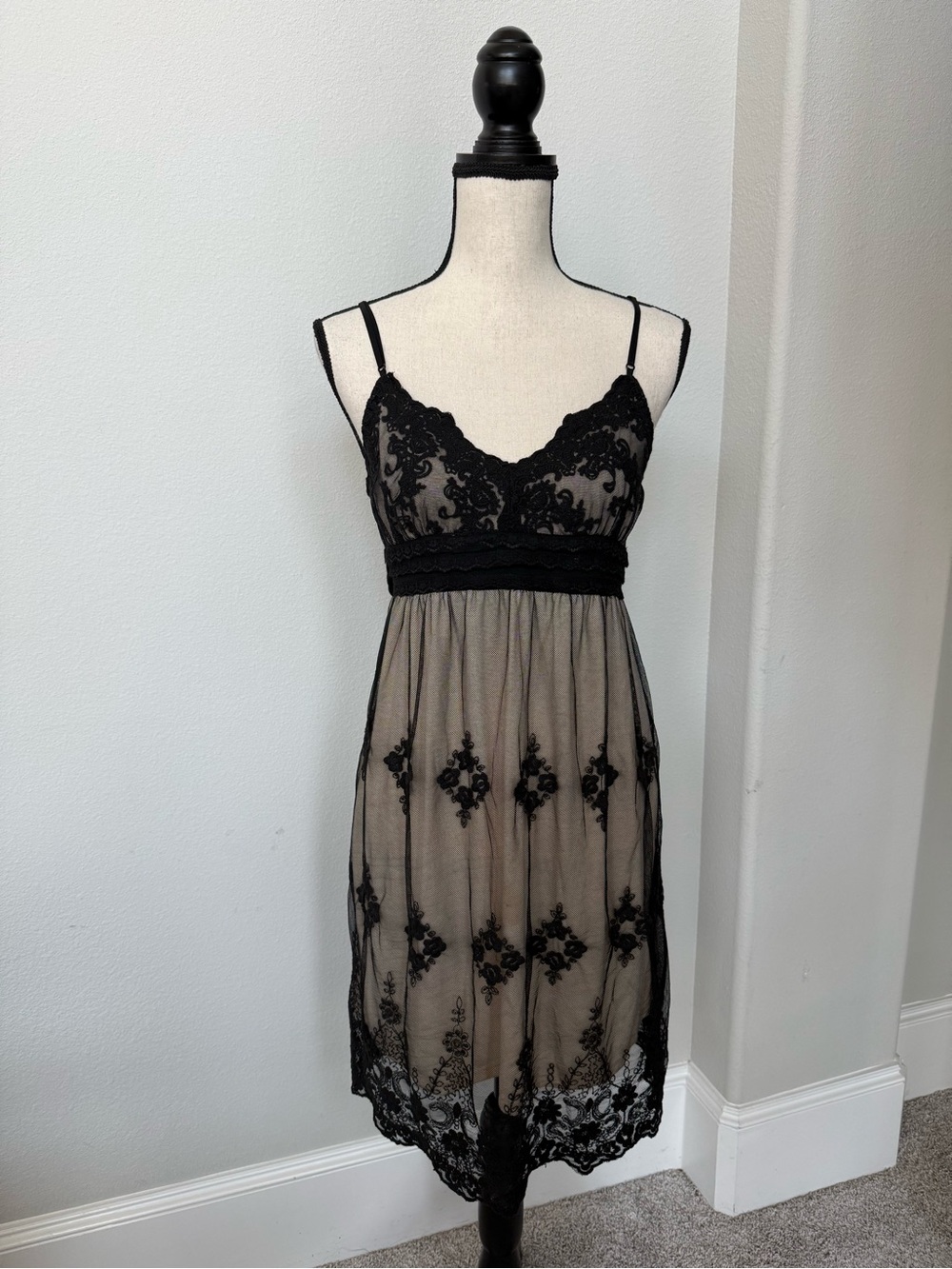 Black Sheep Black Lace Chemise Style Dress